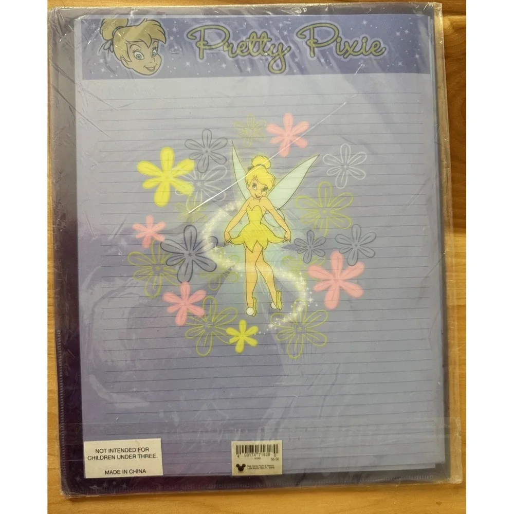 VTG Y2K Disney World‎ WDW Tinkerbell Folder w/ Paper Stationary Office Fairy NWT